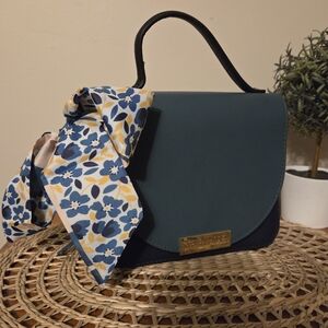 NWOT Steve Madden Blue Crossbody Bag with Decorative Scarf